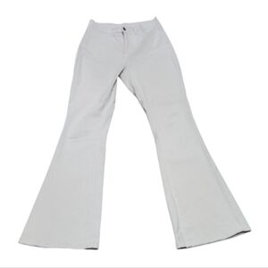 White Cotton Blend Flaired Jeans
